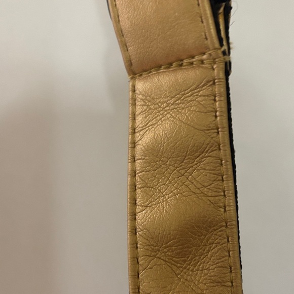 Pineapple Print Black and Gold Women's Belt Bag - Picture 3 of 7